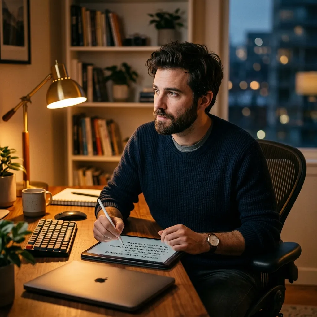 Developer reflecting on career achievements after a tech layoff