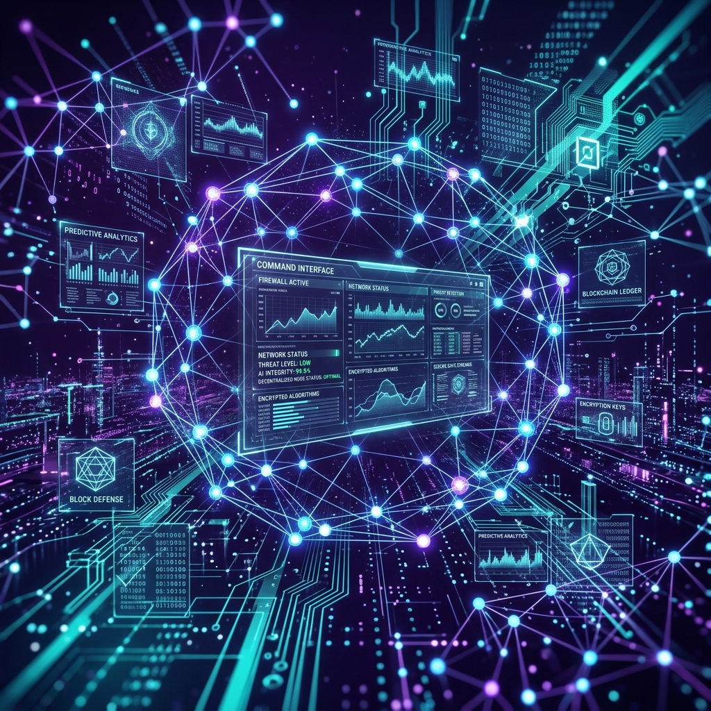 Tech trends and AI network ecosystem illustration
